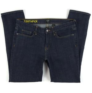 J Crew Toothpick Mid Rise Dark Wash Skinny Jeans
